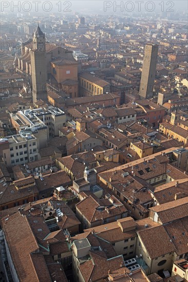 City view Bologna seen from the top of the Asinelli Tower