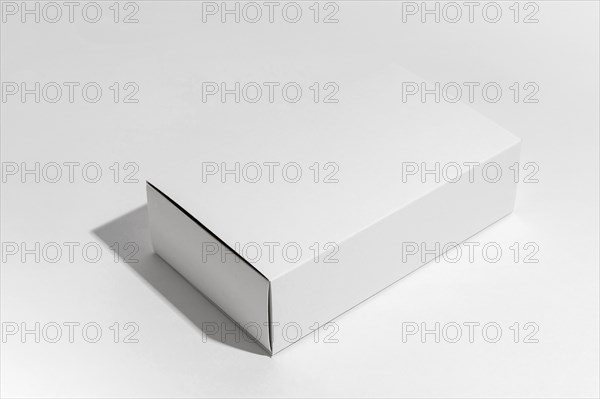 High angle composition with white box