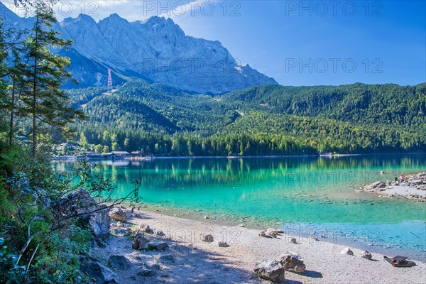 Eibsee lake with Zugspitze 2962m