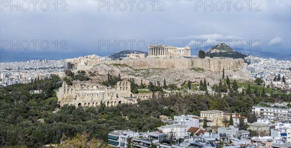 View from Philopappos Hill over the city