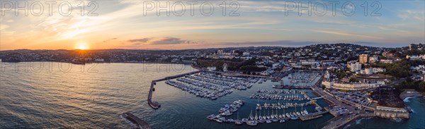 Sunset over Torquay Harbour and Marina