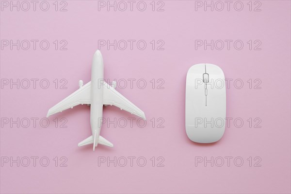 Top view airplane beside mouse. Resolution and high quality beautiful photo