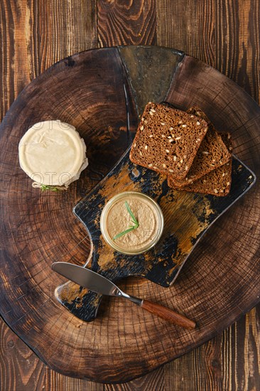 Overhead view of wild deer liver pate