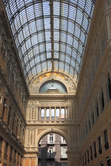 Galleria Umberto I. Shopping arcade covered by a large glass dome