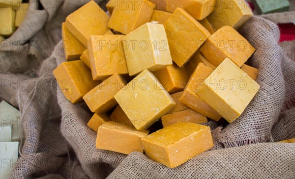 Collection of bars of fragrant hand made organic soap