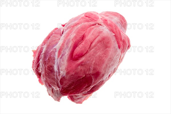 Raw fresh beef bottom round rump roast isolated on white background