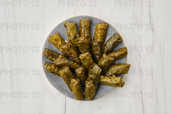 Grape leaves stuffed with meat and rice