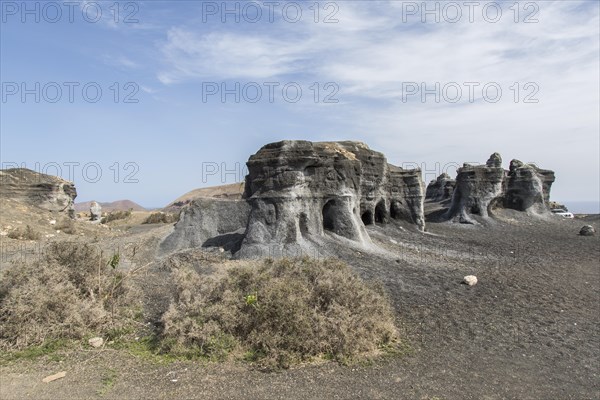 Rocky landscape around the volcano Montana de Guenia