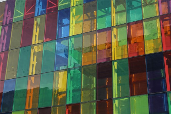 Colorful windows of the Palais des congres de Montreal