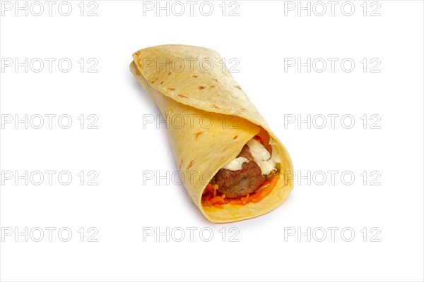 Layout for menu. Pita bread stuffed with sausage