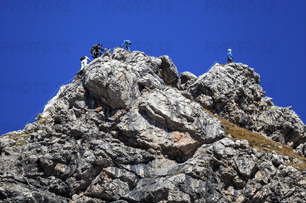 Climbers on the Hindelanger via ferrata