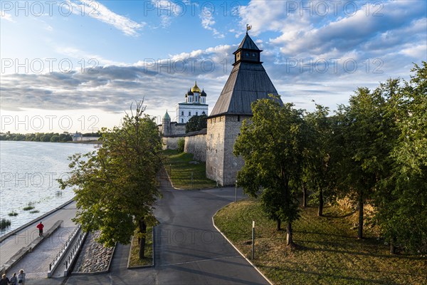 The kremlin and the Trinity Cathedral in Pskov