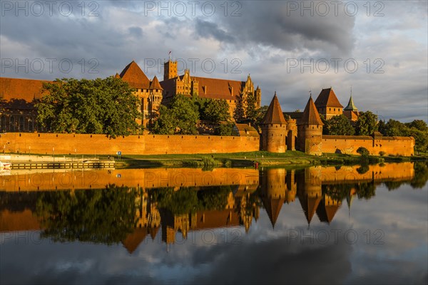 Unesco world heritage sight Malbork castle at sunset