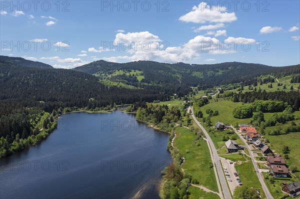 View of Schluchsee and the village of Aha