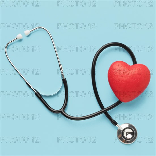 Top view world heart day stethoscope. Resolution and high quality beautiful photo