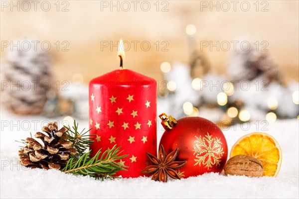 Christmas card card with candle Christmas decoration Advent season in Stuttgart