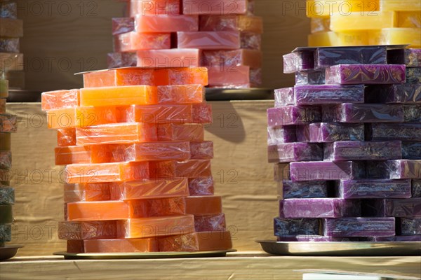 Collection of bars of fragrant hand made organic soap