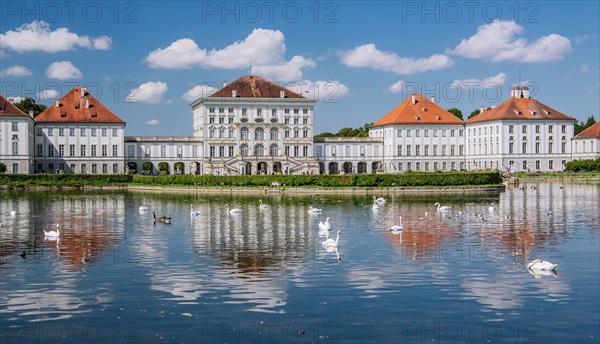 Palace Garden Canal with the City Side of Nymphenburg Palace