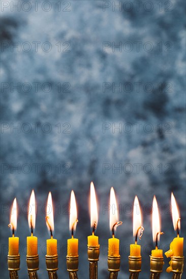 Close up holly candles burning