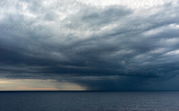 Dramatic sky and clouds during a storm over Mediterranean Sea