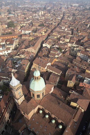 City view Bologna seen from the top of the Asinelli Tower