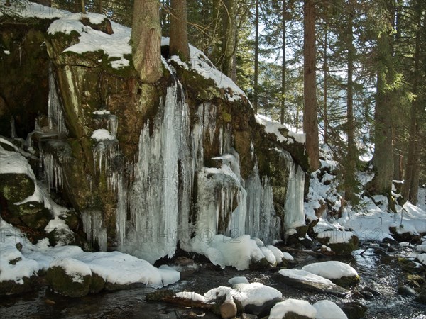 Icefall in the gorge of the Menzenschwander Alb