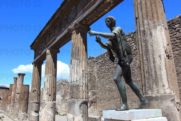 Statue of Apollo at the 120 BC Temple of Apollo dedicated to the Greco-Roman god