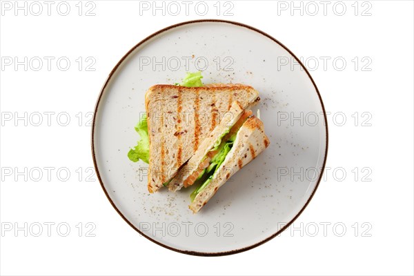 Club sandwich with salmon