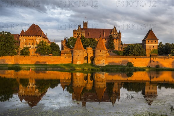 Unesco world heritage sight Malbork castle at sunset