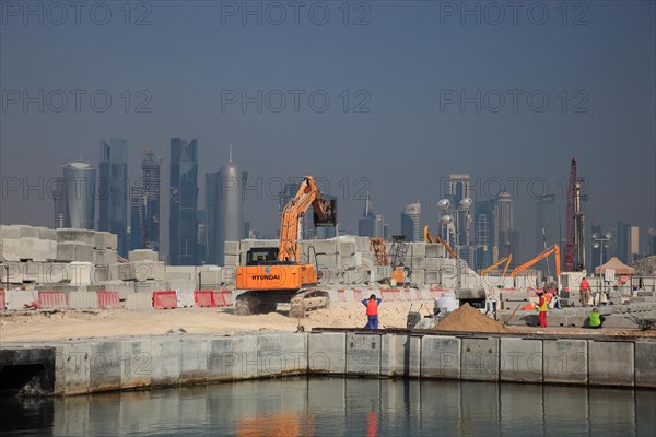 Large construction site in Doha