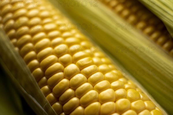 Fresh corn composition close up