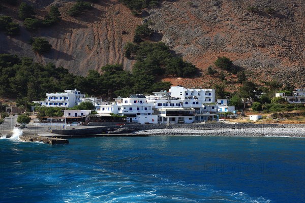 The coastal village of Agia Roumeli is the entrance or exit to the Samaria Gorge