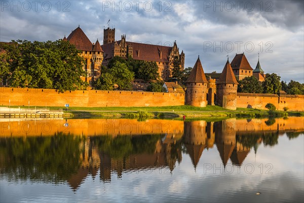 Unesco world heritage sight Malbork castle at sunset