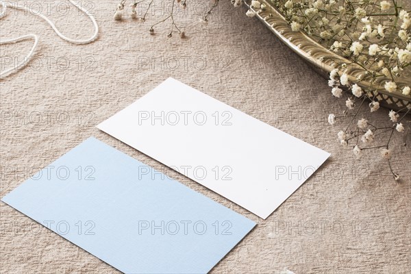 Composition papers beige tablecloth