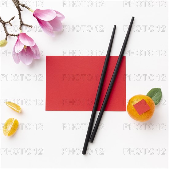 Card mock up chopsticks chinese new year