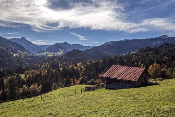 View from the alp behind the Enge into Kleinwalsertal