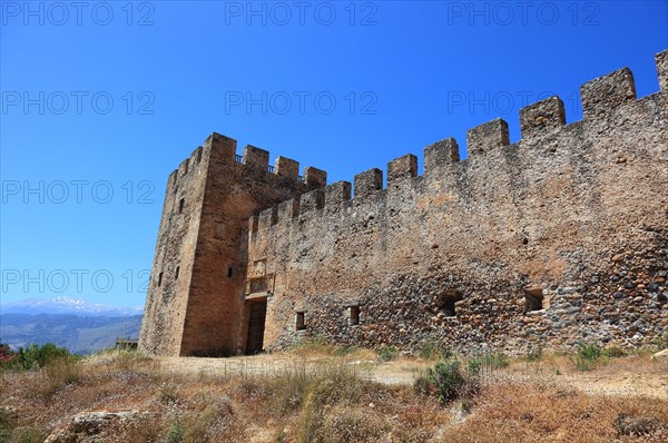 Frangokastello Fortress on the south coast of the Mediterranean island