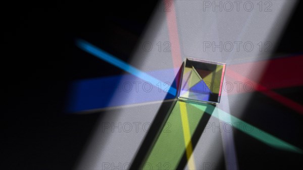 Prism dispersing colorful lights
