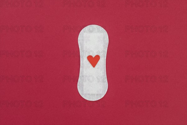 Top view sanitary towel with heart. Resolution and high quality beautiful photo