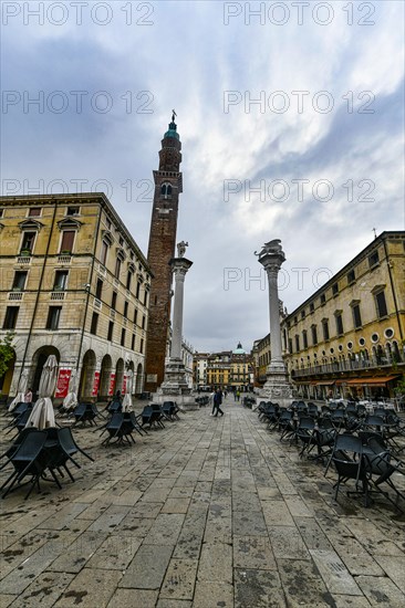Piazza dei Signori in the historic center in the Unesco world heritage site Vicenza