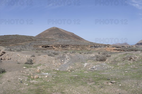 Rocky landscape around the volcano Montana de Guenia