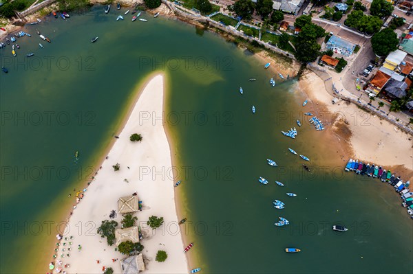 Long sandy beach in Alter do Chao along the amazon river