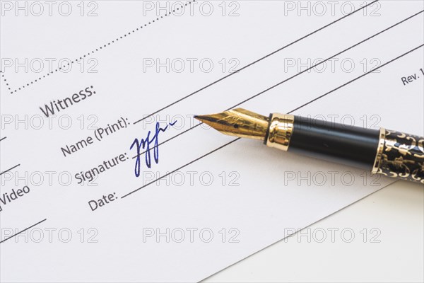 Witness signature paper. Resolution and high quality beautiful photo