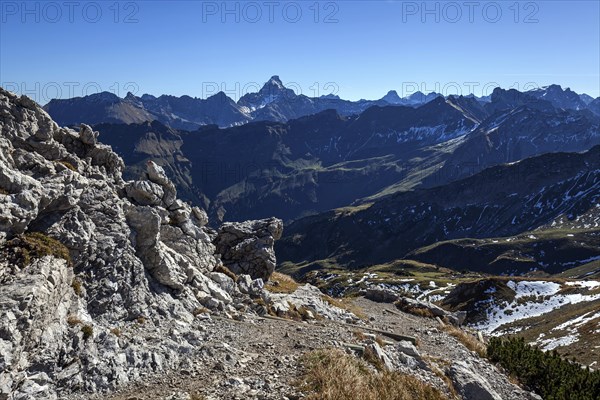 View at Nebelhorn on Allgaeu Alps