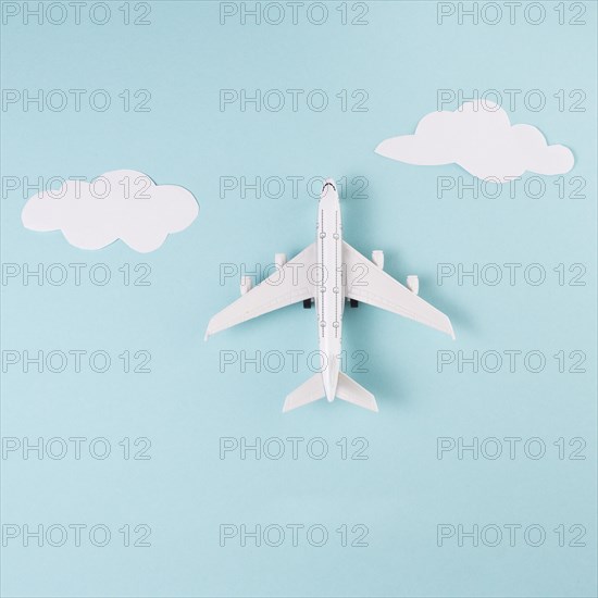 Toy plane clouds blue background. Resolution and high quality beautiful photo
