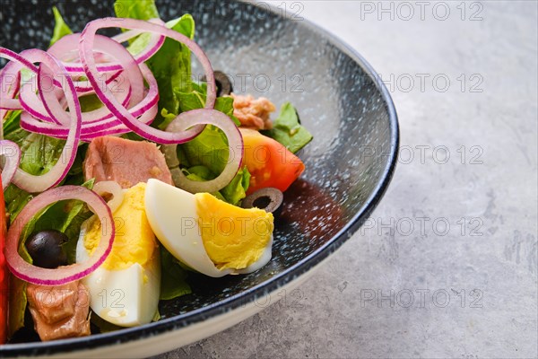 Closeup view of salad with lettuce