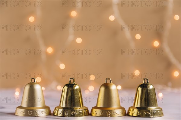 Christmas composition small metallic bells