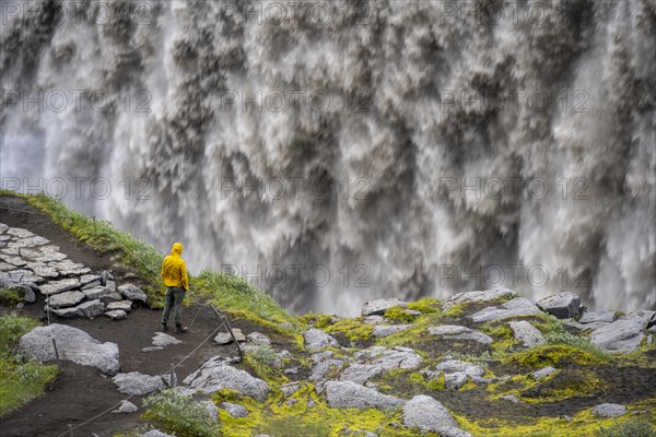 Tourist standing at a canyon