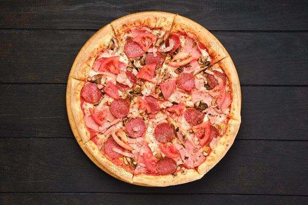 Pizza with salami