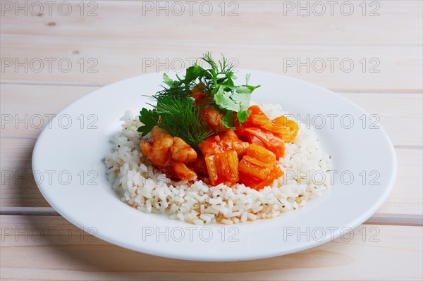 Plate with rice